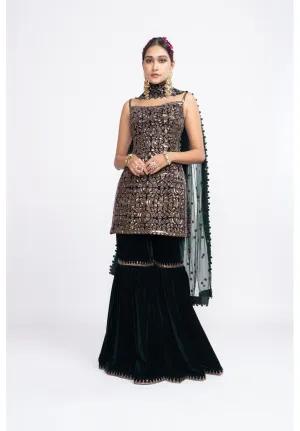 Deep Green Kurta Sharara Set