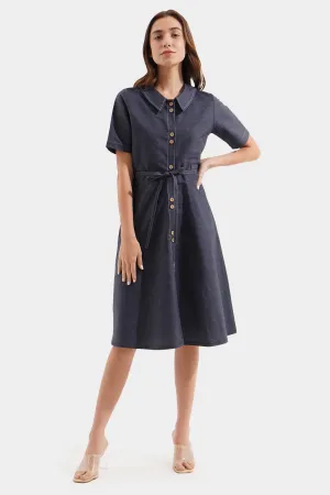 Denim Fit And Flare Dress