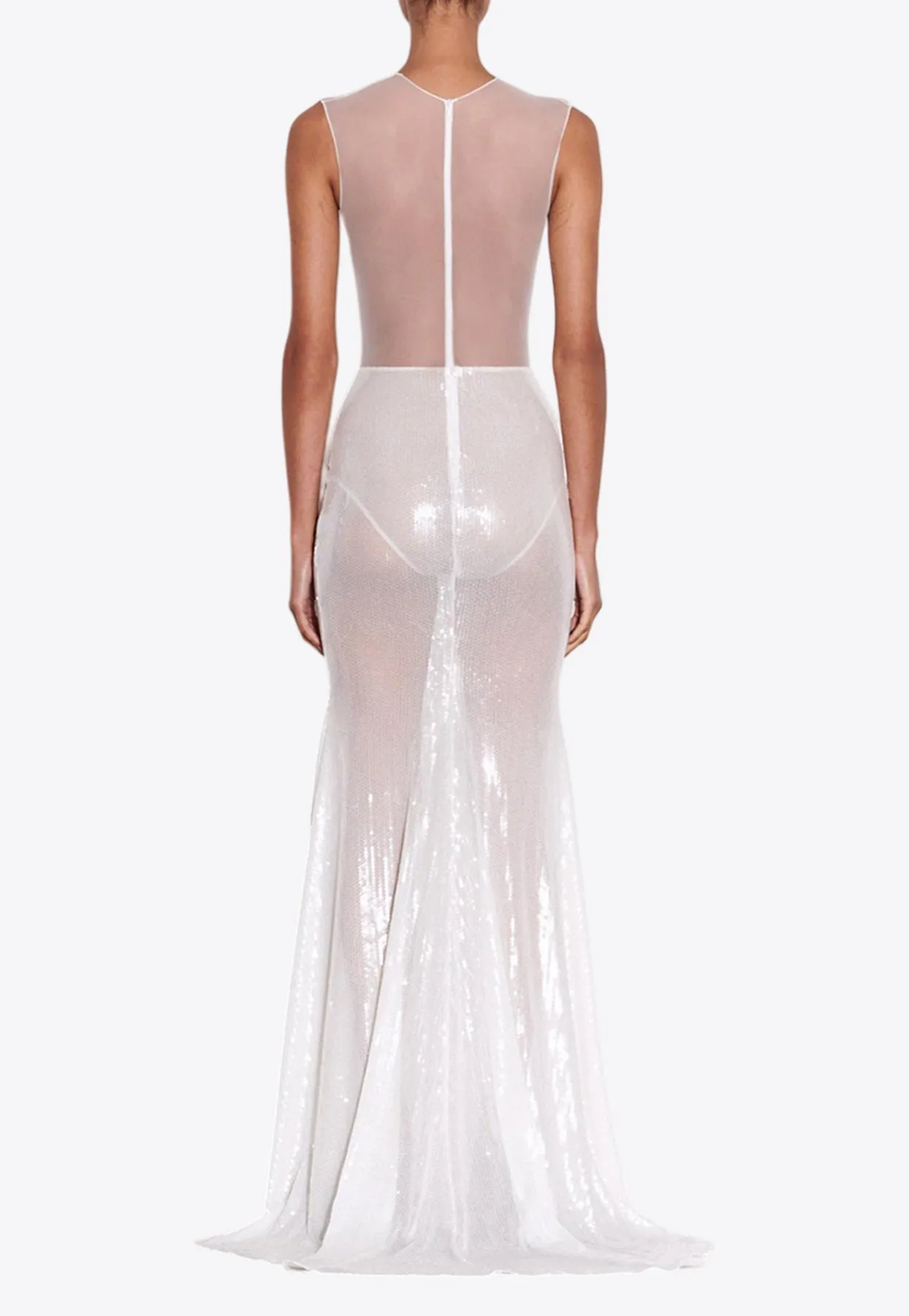 Drape Sequined Maxi Dress