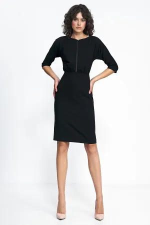 Draped Bat-Sleeve Fit-And-Flare Evening Dress