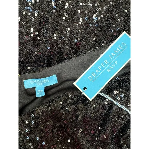 Draper James RSVP Black Sequin Dress, Size 26W