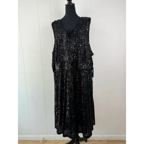 Draper James RSVP Black Sequin Dress, Size 26W