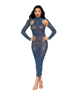 Dreamgirl Bodystocking Gown  - One Size - Navy