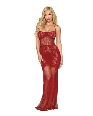 Dreamgirl Bodystocking Gown - One Size - Red