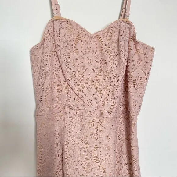Dress The Population Leanne Lace Cocktail Dress Pink Size Medium NWOT