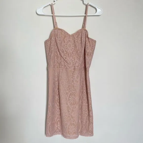 Dress The Population Leanne Lace Cocktail Dress Pink Size Medium NWOT