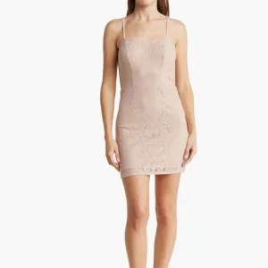 Dress The Population Leanne Lace Cocktail Dress Pink Size Medium NWOT
