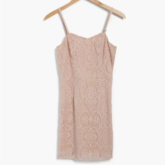 Dress The Population Leanne Lace Cocktail Dress Pink Size Medium NWOT