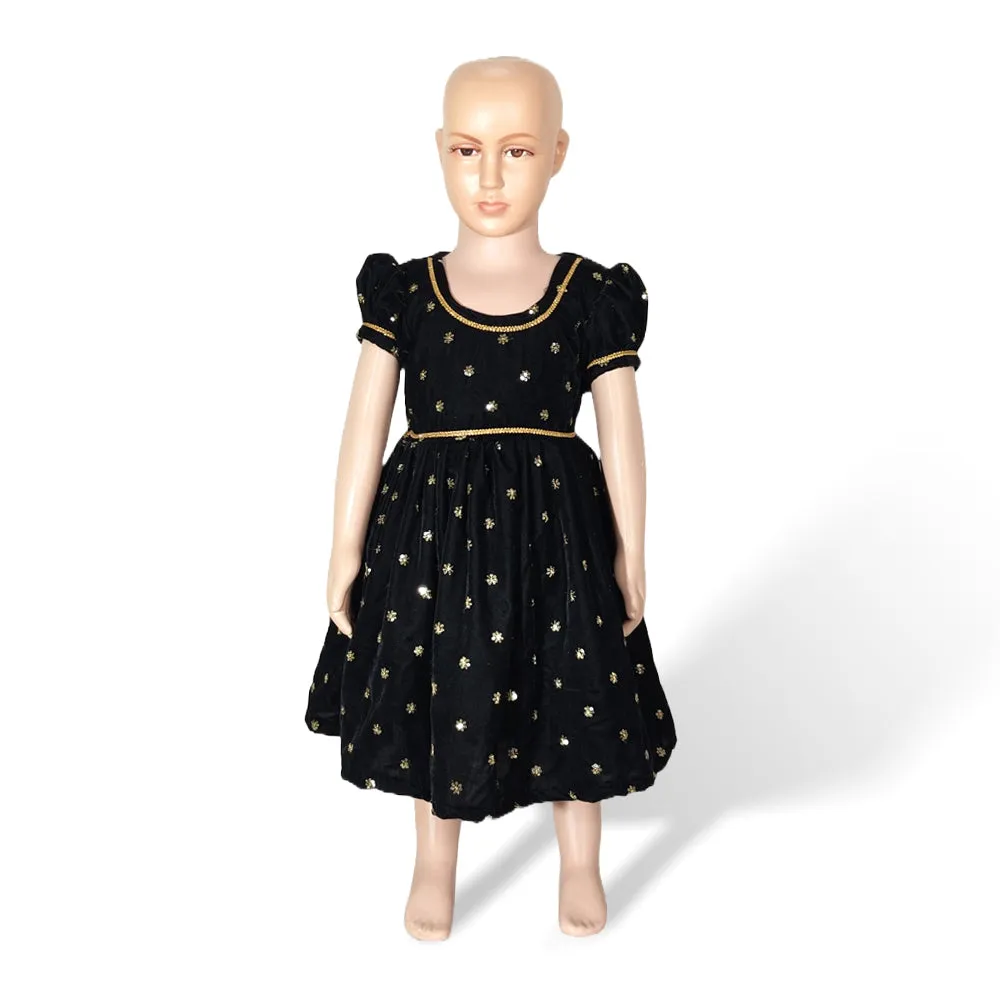 Elegant Black Velvet Frock for Baby Girl - Perfect for Special Occasions