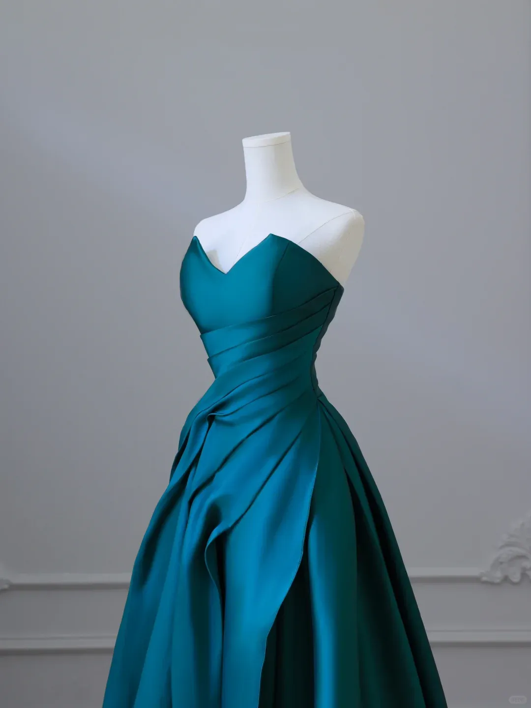 Elegant Green Strapless A-Line Satin Long Formal Evening Party Dresses, D910