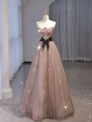 Elegant Strapless A-Line Long Formal Prom Dress, MD7953