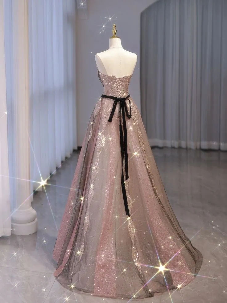 Elegant Strapless A-Line Long Formal Prom Dress, MD7953