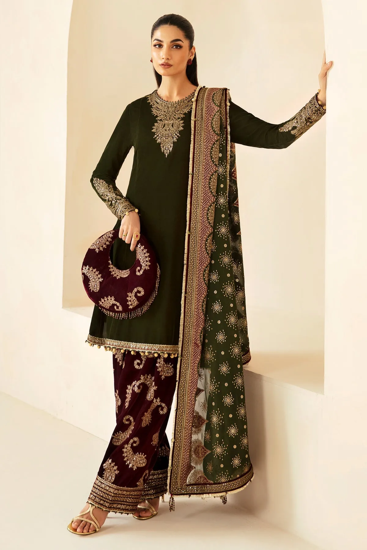 Embroidered Velvet Formal VF-2029