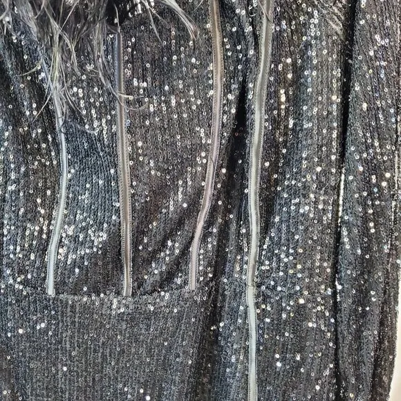 FASHION Nova Black Sequin Cocktail Dress, Champagne Frenzy Sequin Mini Dress 3X