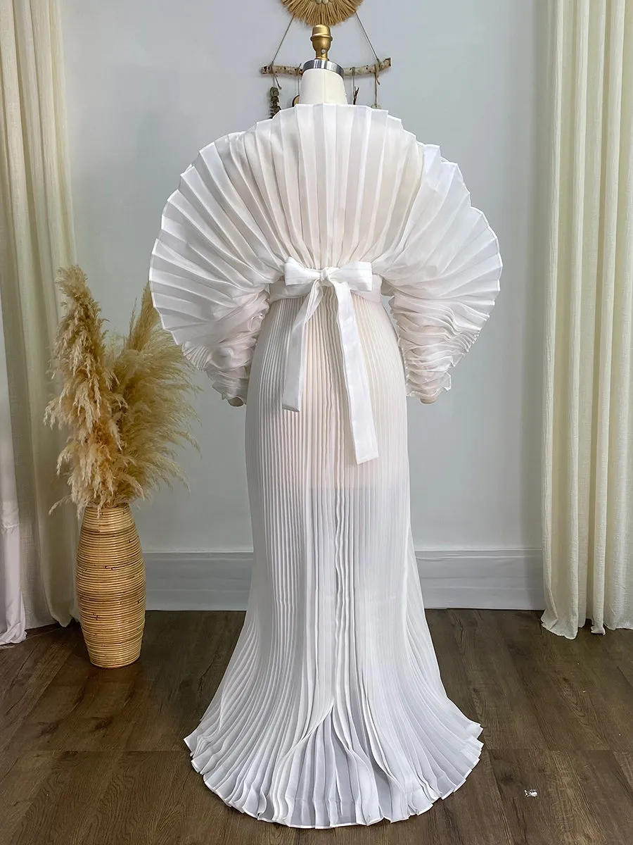 Fashion Thickened Organza Pleated Maternity Dress for Photo Shoots YW230726