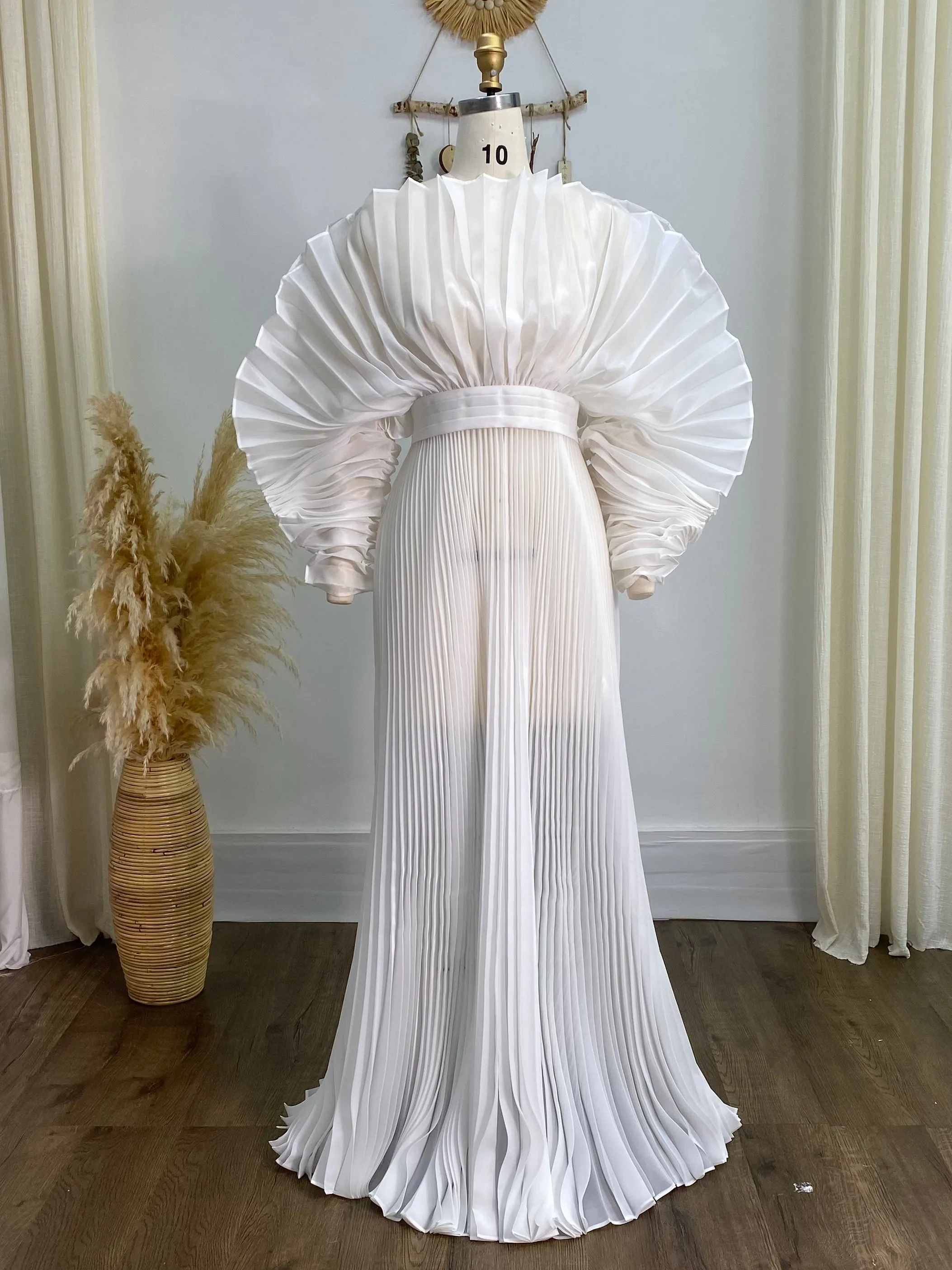 Fashion Thickened Organza Pleated Maternity Dress for Photo Shoots YW230726