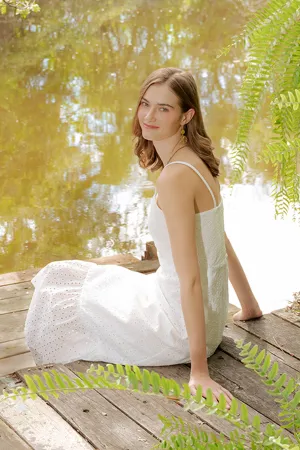 Fit and Flare Eyelet Midi Dress