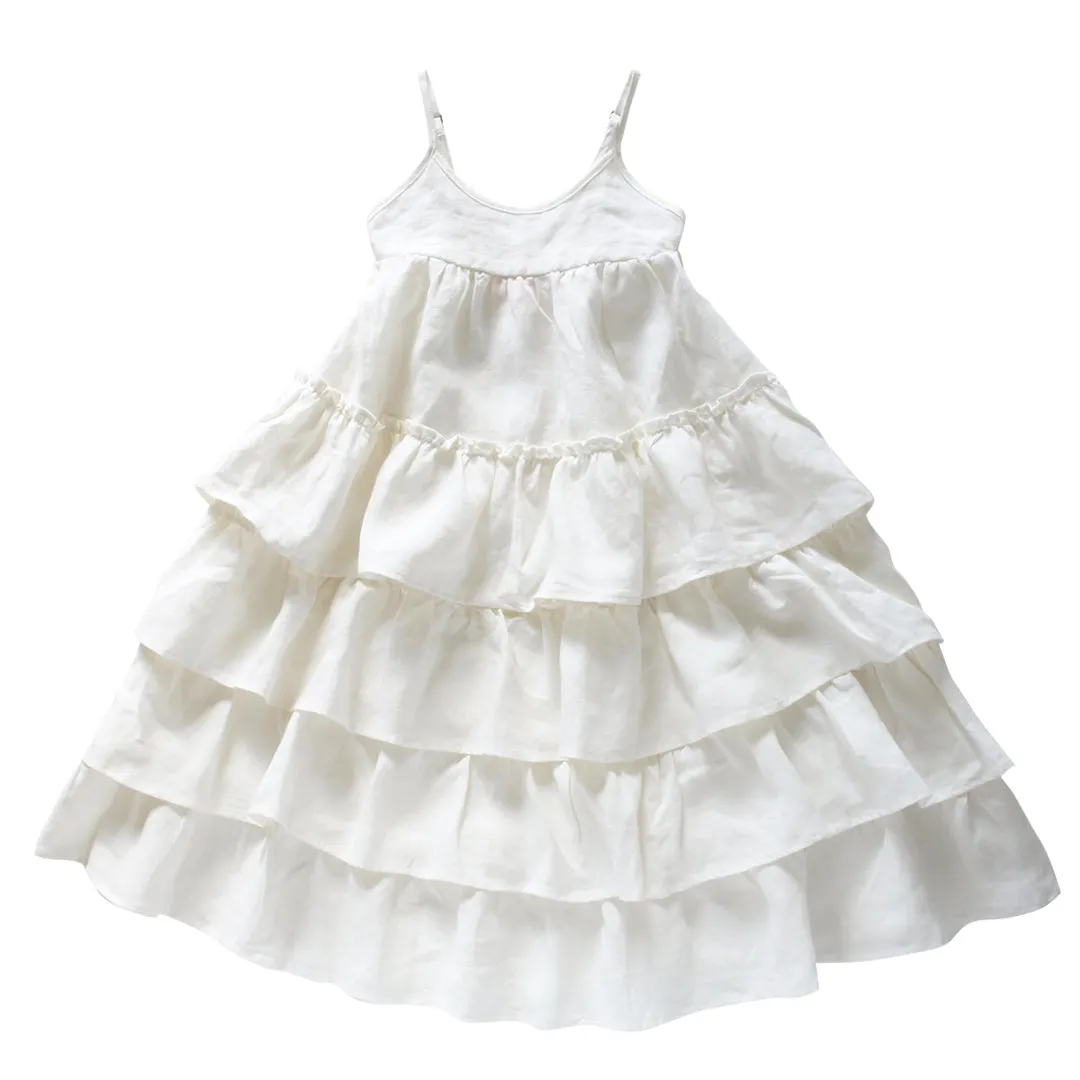 flamenco frock - vanilla washed linen