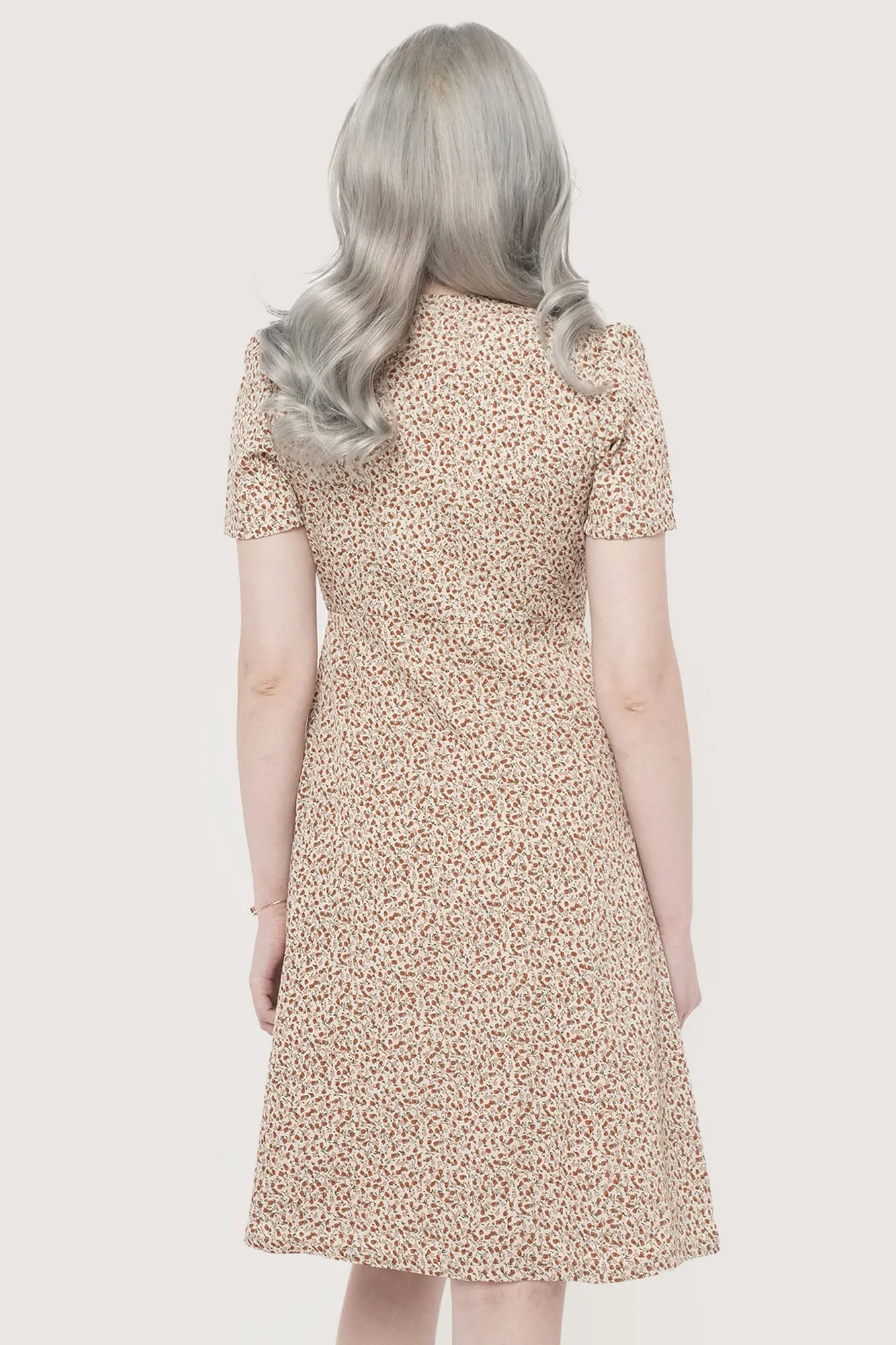 Floral All Over Print Fit And Flare Wrap Dress