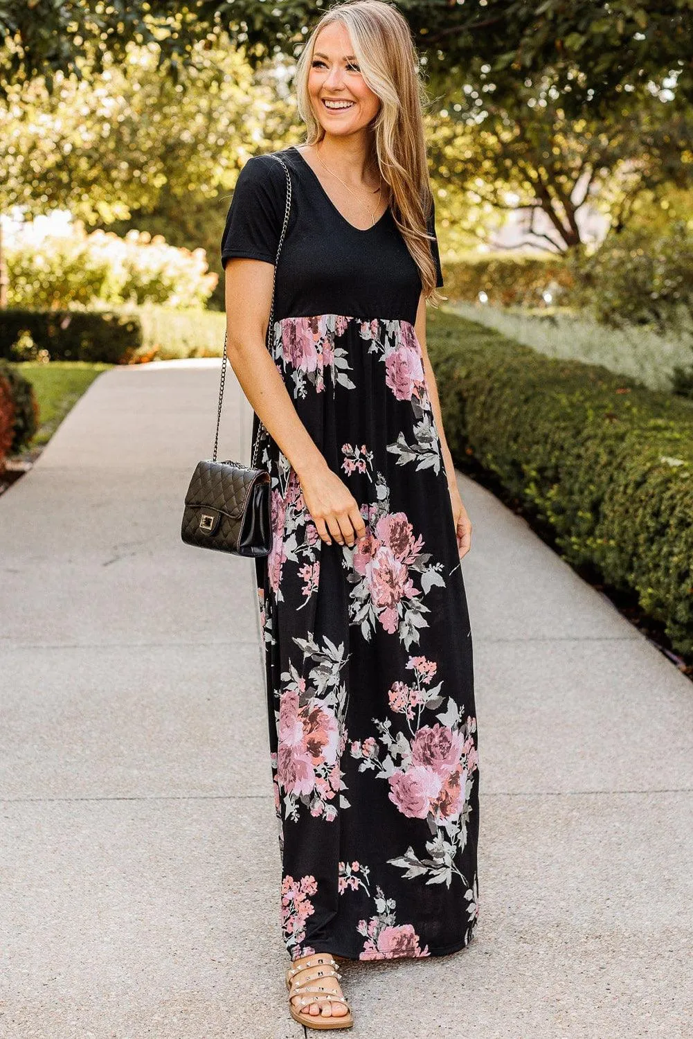 Floral Empire Waist Maxi Dress