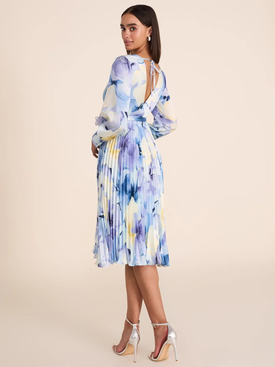 Floral Satin Midi Dress