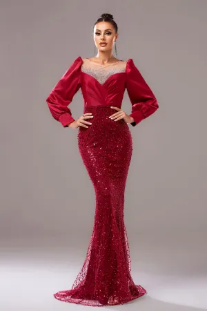 Formal Party Bodycon Beaded Sequin Bridesmaid Gown