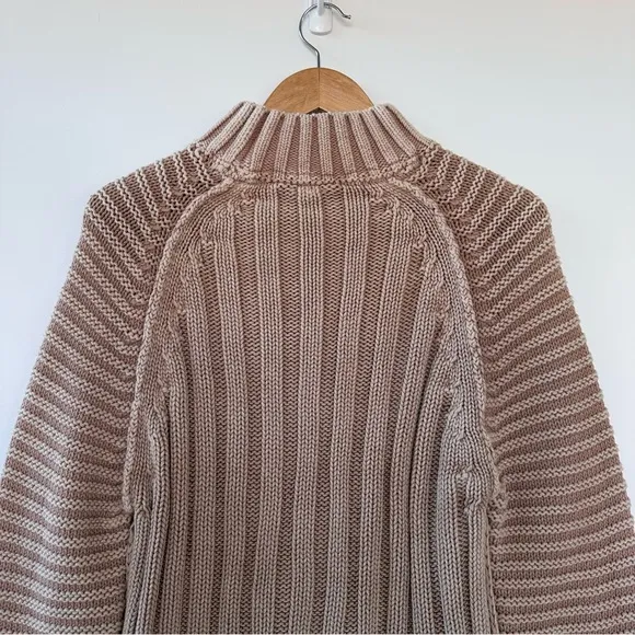 Free People Chunky Oversized Sweetheart Mock Neck Sweater