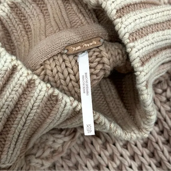 Free People Chunky Oversized Sweetheart Mock Neck Sweater