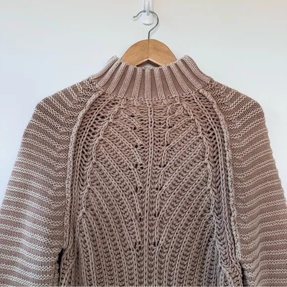 Free People Chunky Oversized Sweetheart Mock Neck Sweater