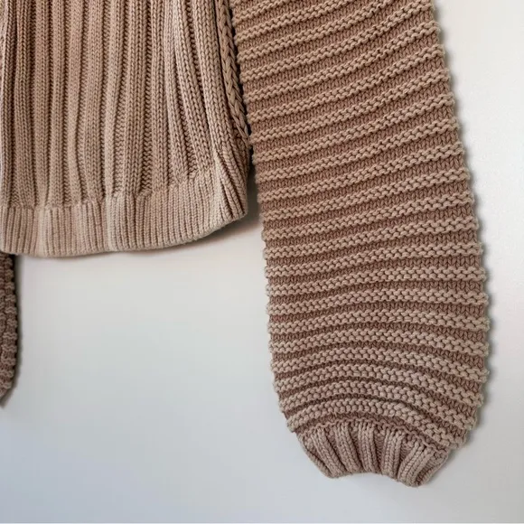 Free People Chunky Oversized Sweetheart Mock Neck Sweater