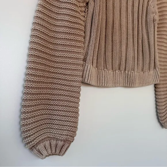 Free People Chunky Oversized Sweetheart Mock Neck Sweater