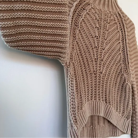 Free People Chunky Oversized Sweetheart Mock Neck Sweater
