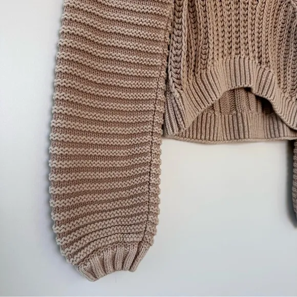 Free People Chunky Oversized Sweetheart Mock Neck Sweater