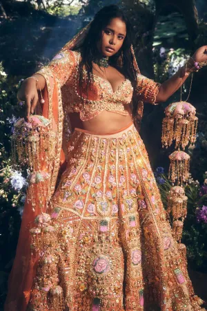 GAIA - BRICK BROWN BRIDAL LEHENGA SET