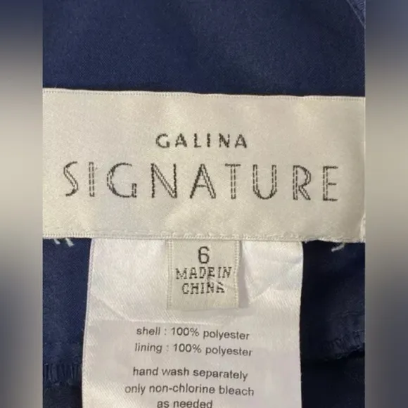 Galina size 6 NWT Elegant Blue Satin Evening Gown, Prom Bridesmaid