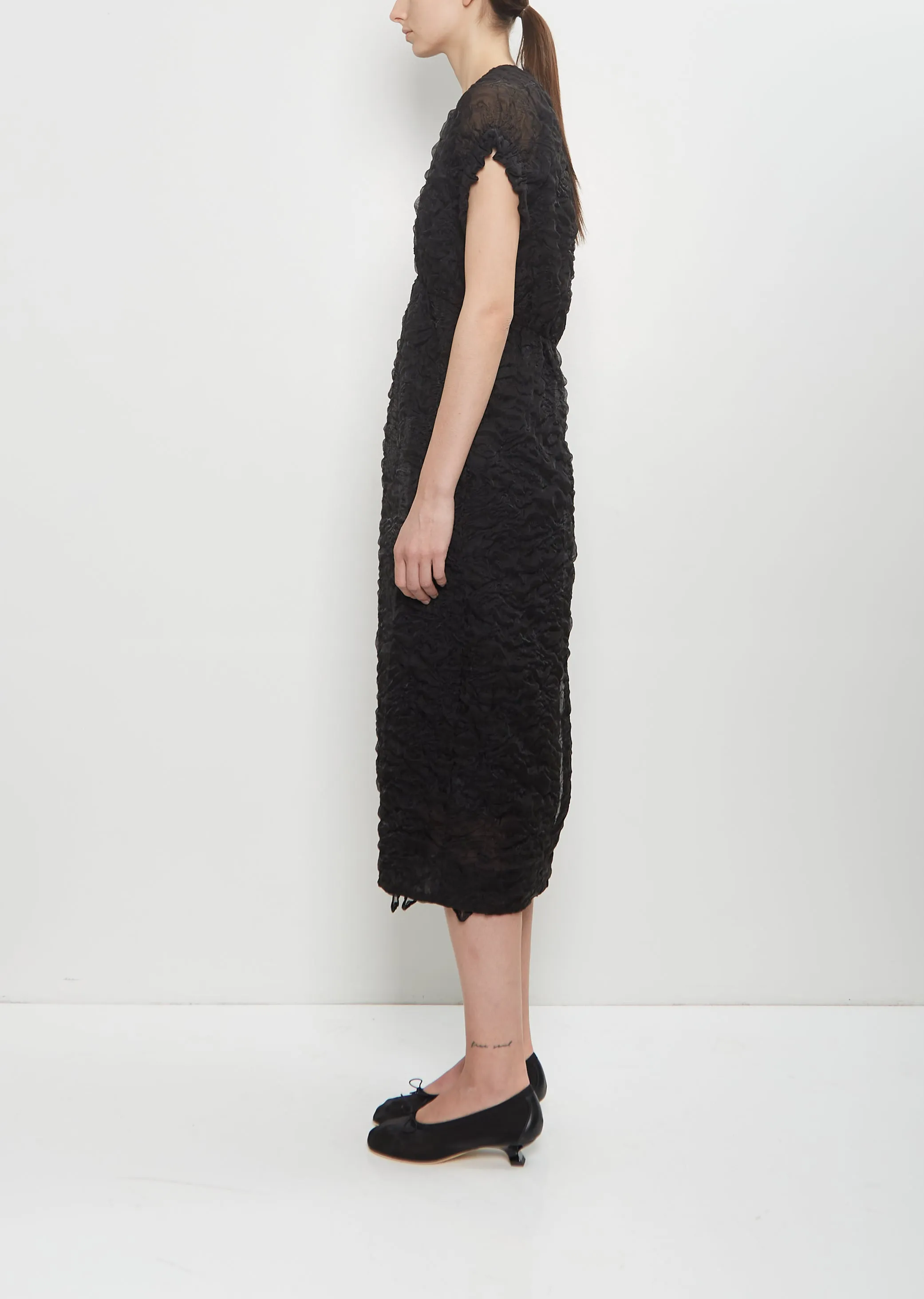 Gathered Sleeve Tulip Dress