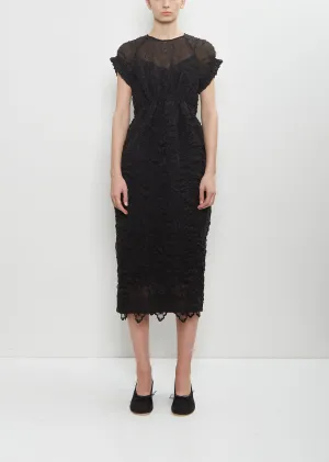 Gathered Sleeve Tulip Dress