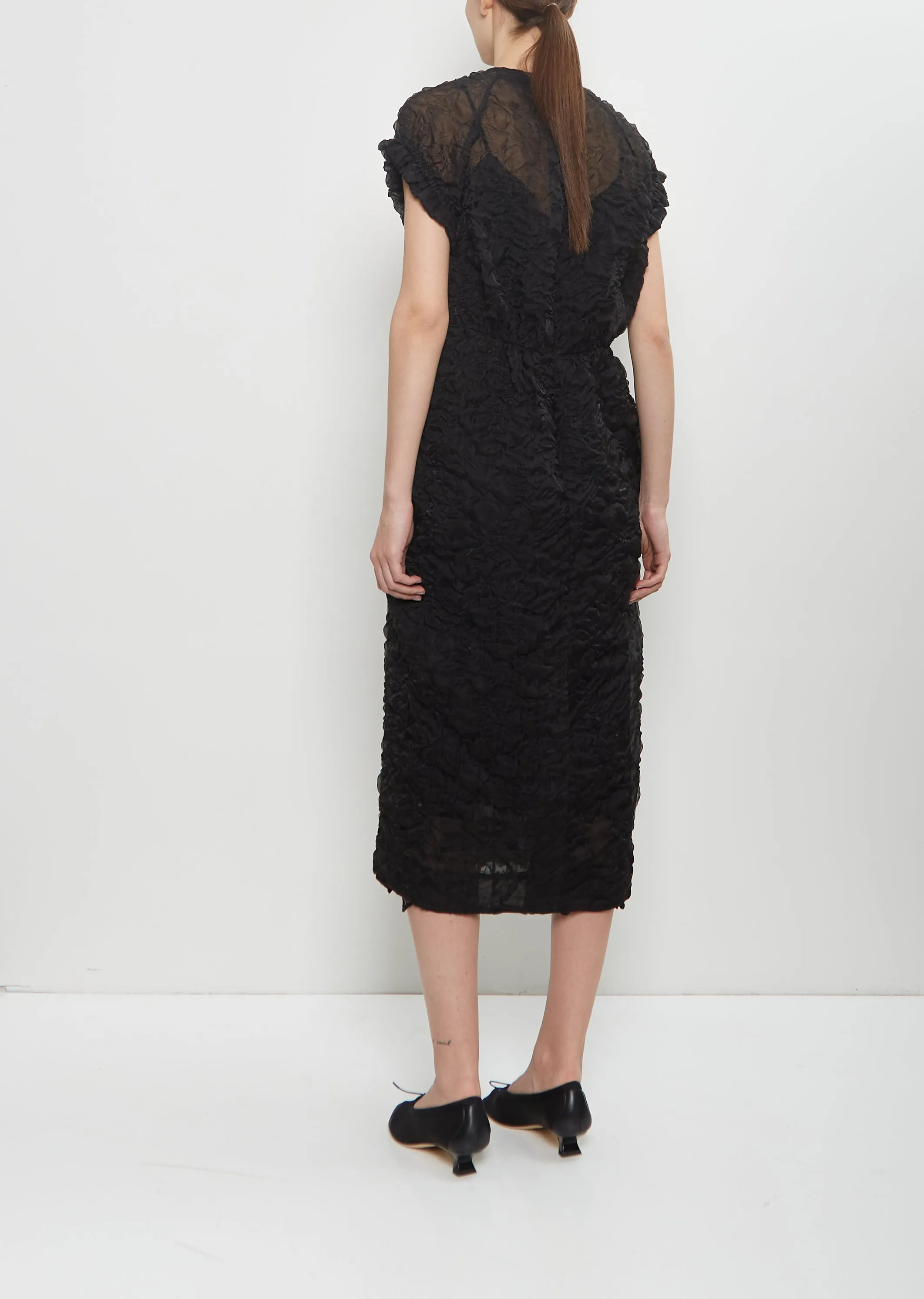 Gathered Sleeve Tulip Dress