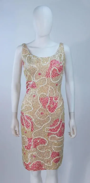 GENE SHELLY'S Stretch Knit Sequined Cocktail Dress Size 6-8