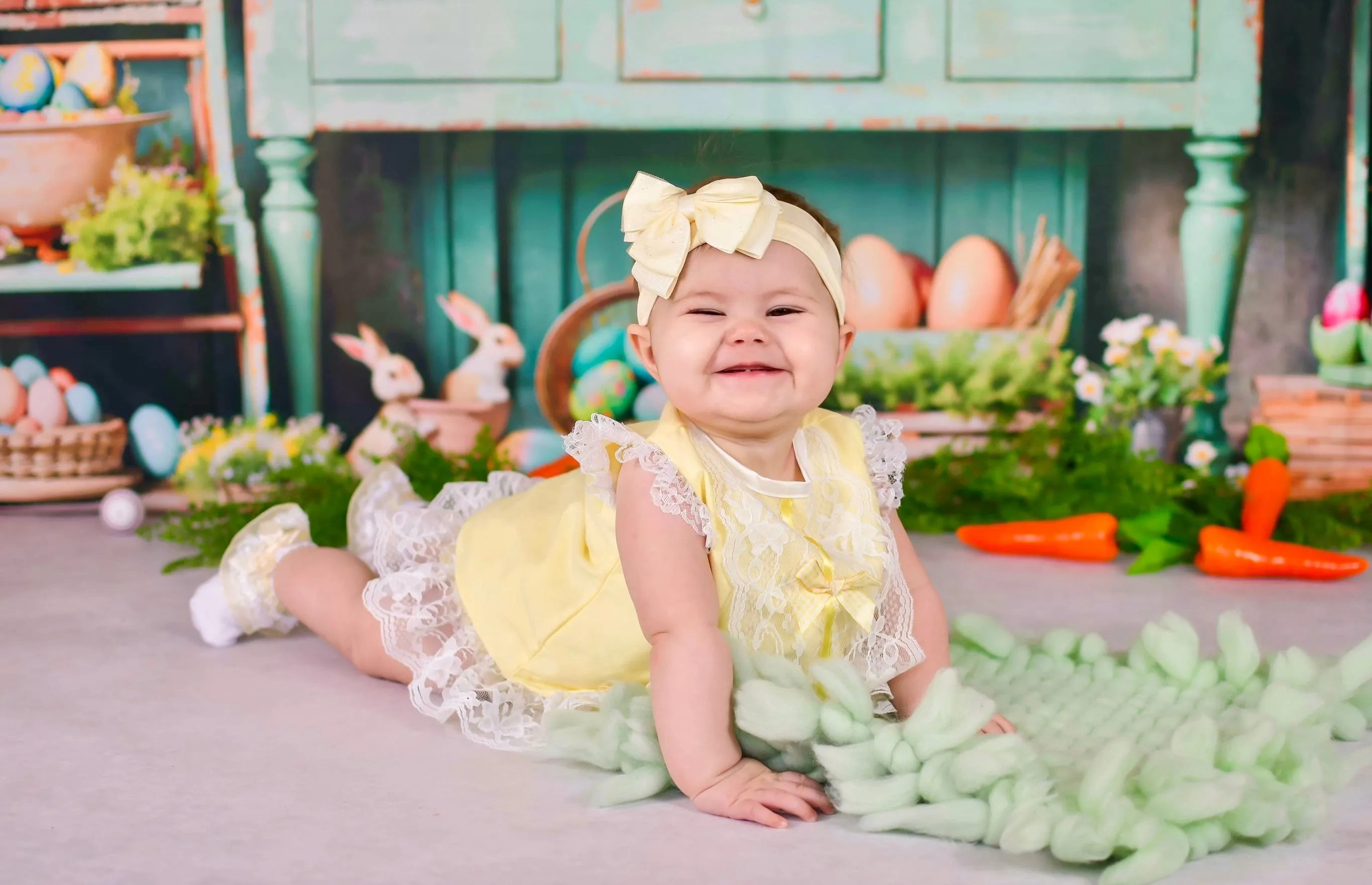 Gillytots Angel Lace Dress - Lemon