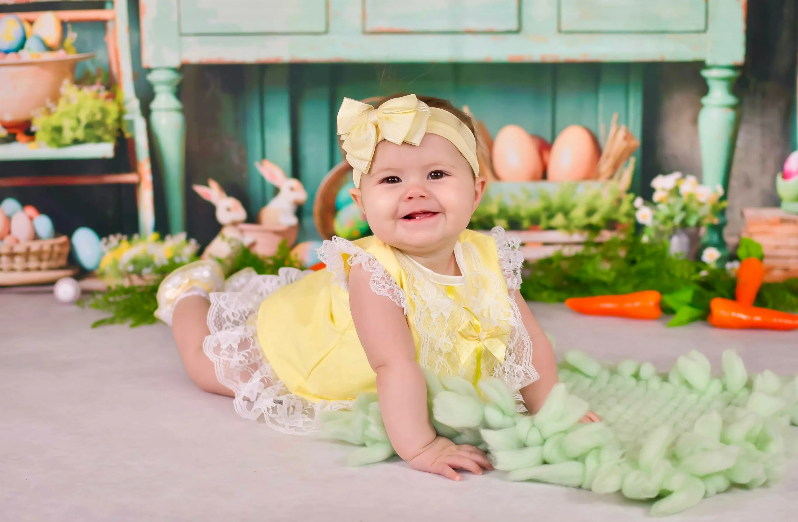 Gillytots Angel Lace Dress - Lemon