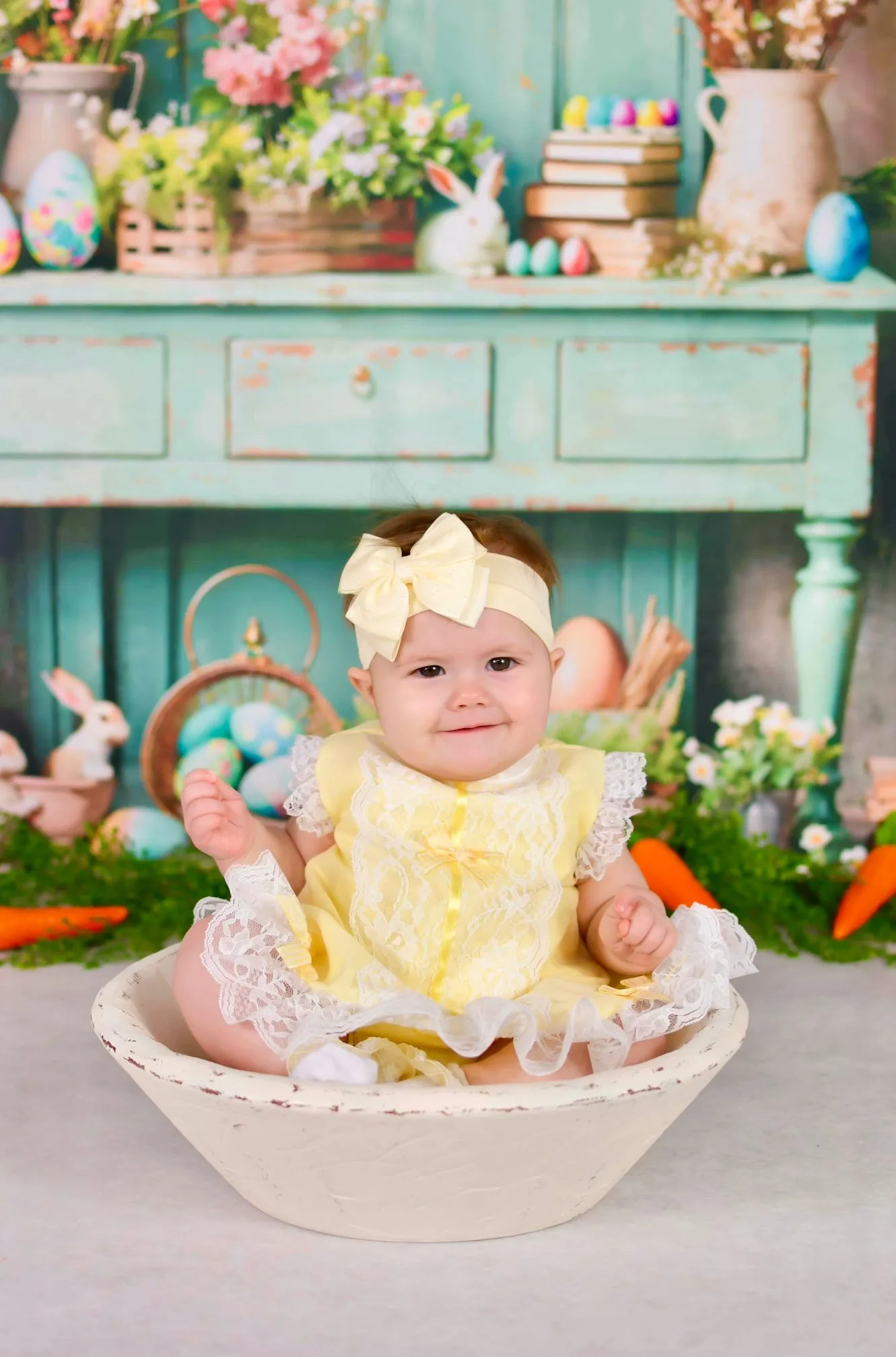 Gillytots Angel Lace Dress - Lemon