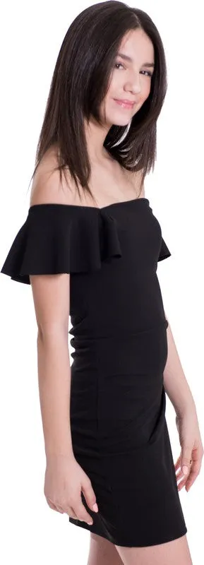 Girls June Off Shoulder Ruffle Dress