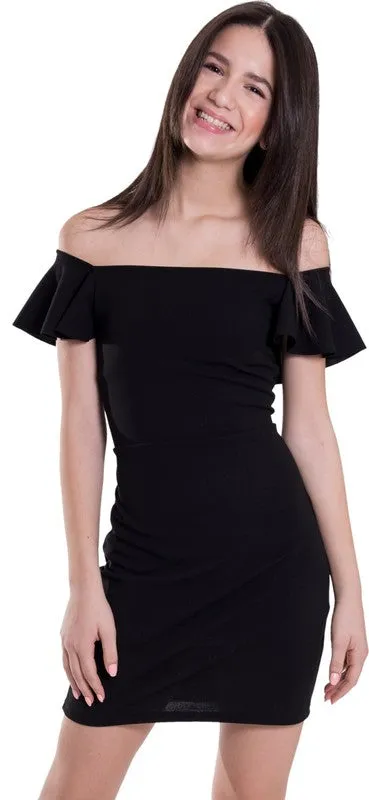Girls June Off Shoulder Ruffle Dress