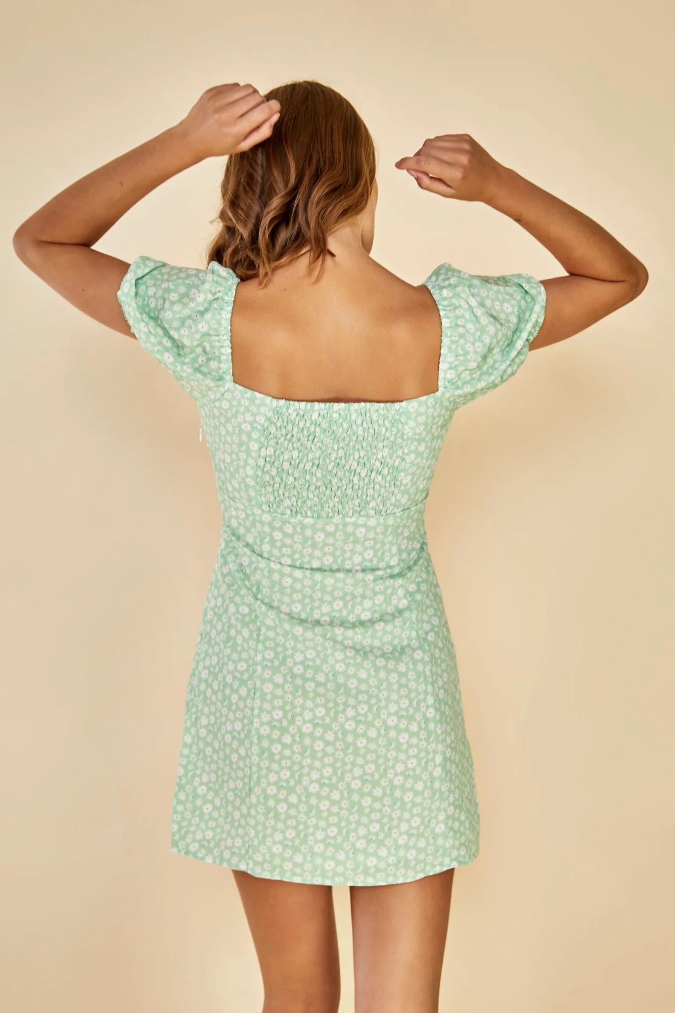 Glamorous Care Tie Front Empire Line Mini Dress