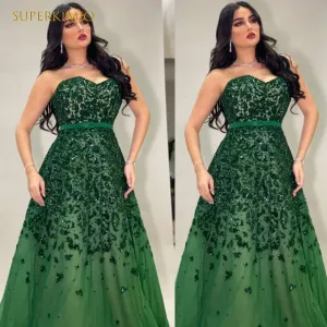 green prom dresses 2020 sweetheart neck beaded lace elegant sparkly prom gown robe de soiree 2021