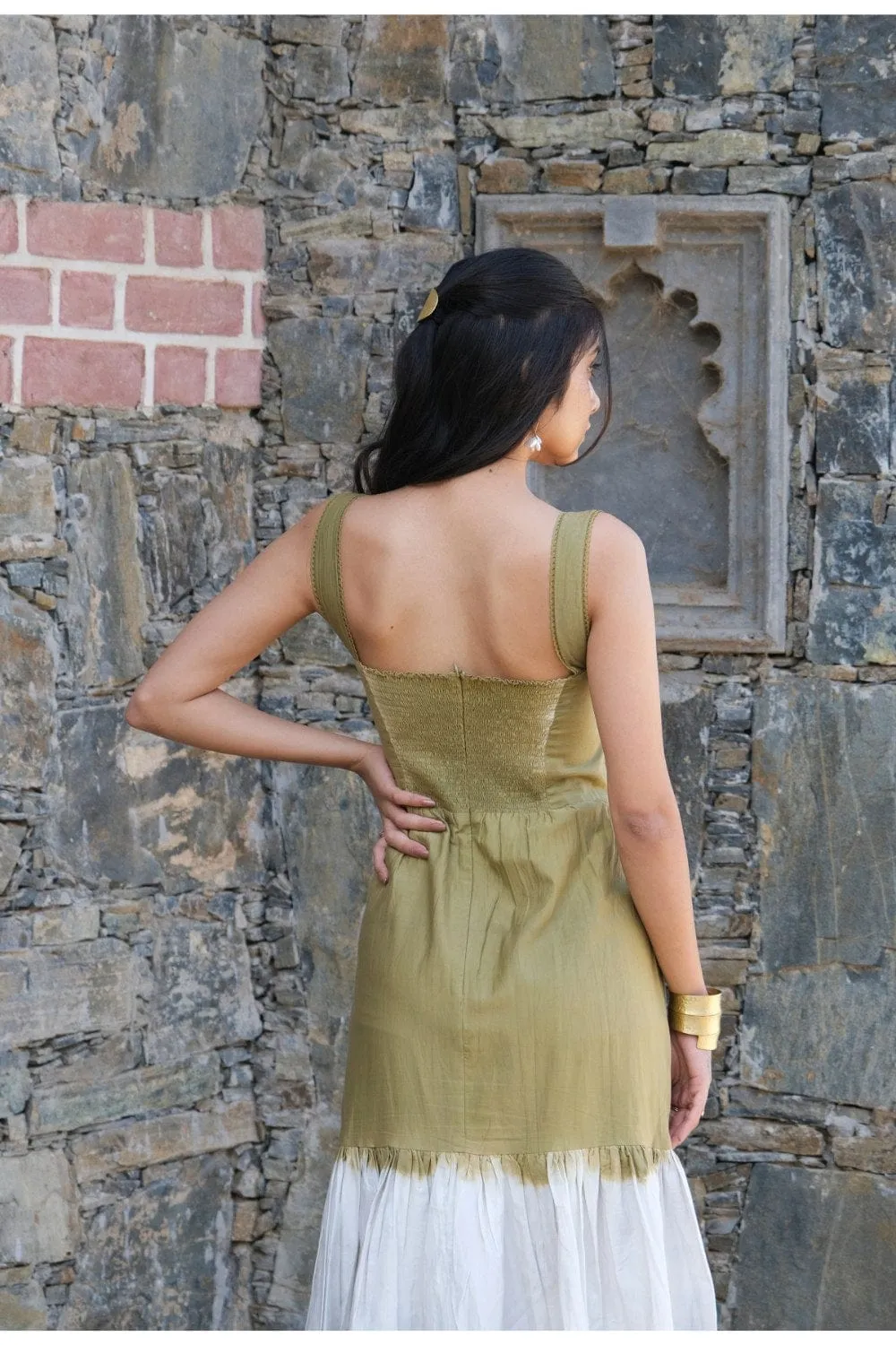 Green Tie-Dye Midi Dress