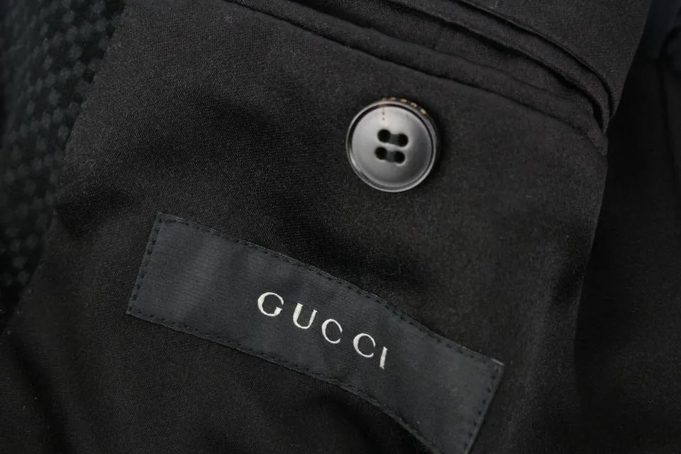 Gucci Men's Large Black Diamante Velvet Formal Smoking Jacket 125g27