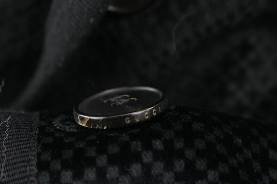 Gucci Men's Large Black Diamante Velvet Formal Smoking Jacket 125g27