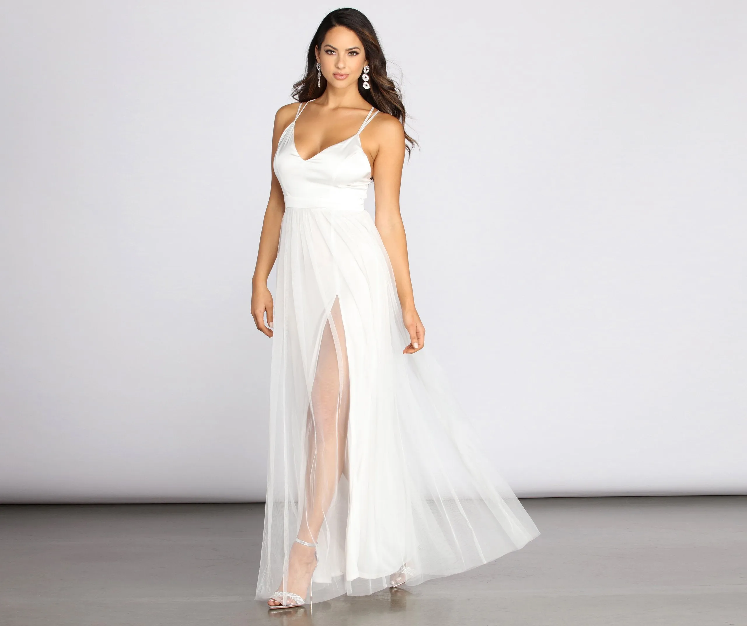 Haisley Formal Tulle Charming And Satin Dress